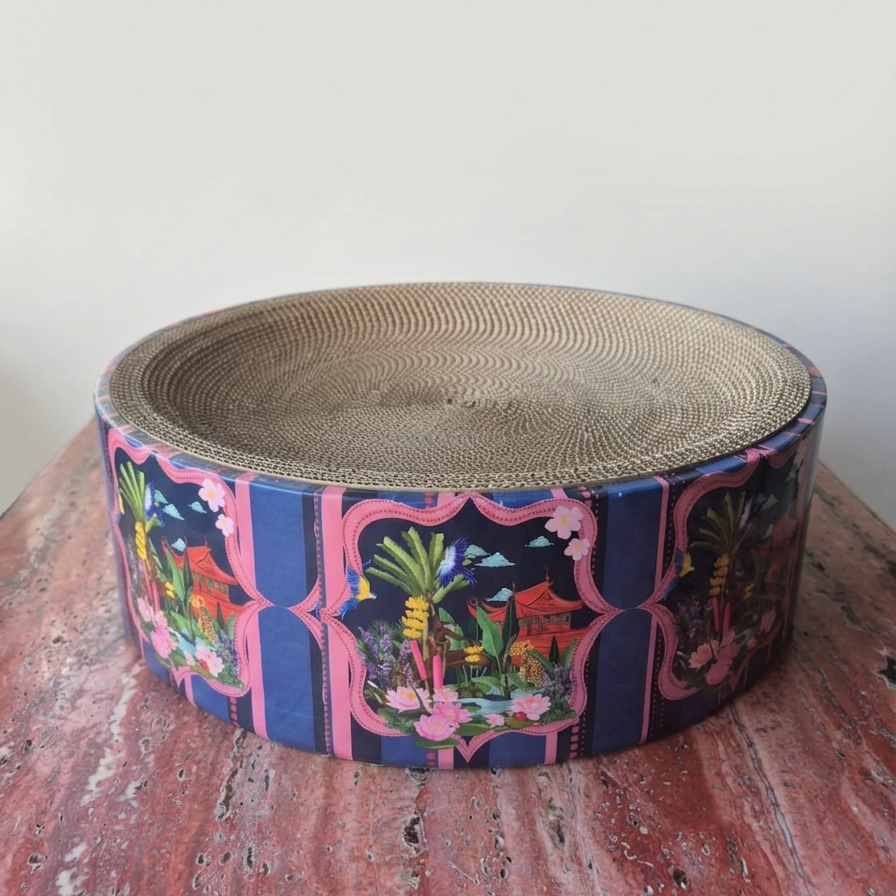The Luna Lounger - Floral Art CoziKat{{Cat Scratch Bed}} {{Cat Furniture}}